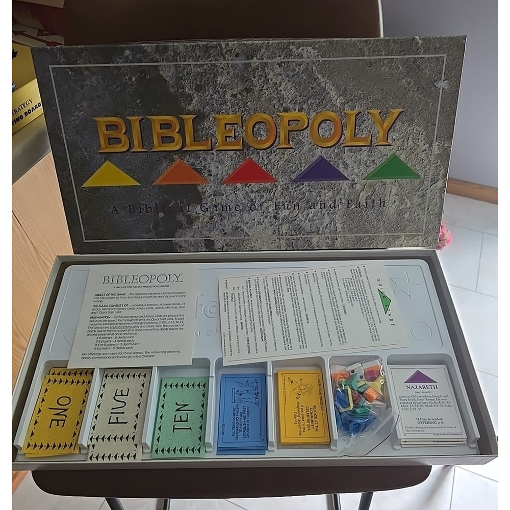 Vintage 1991 Bibleopoly A Biblical Game of Fun and Faith! Board Game - Complete